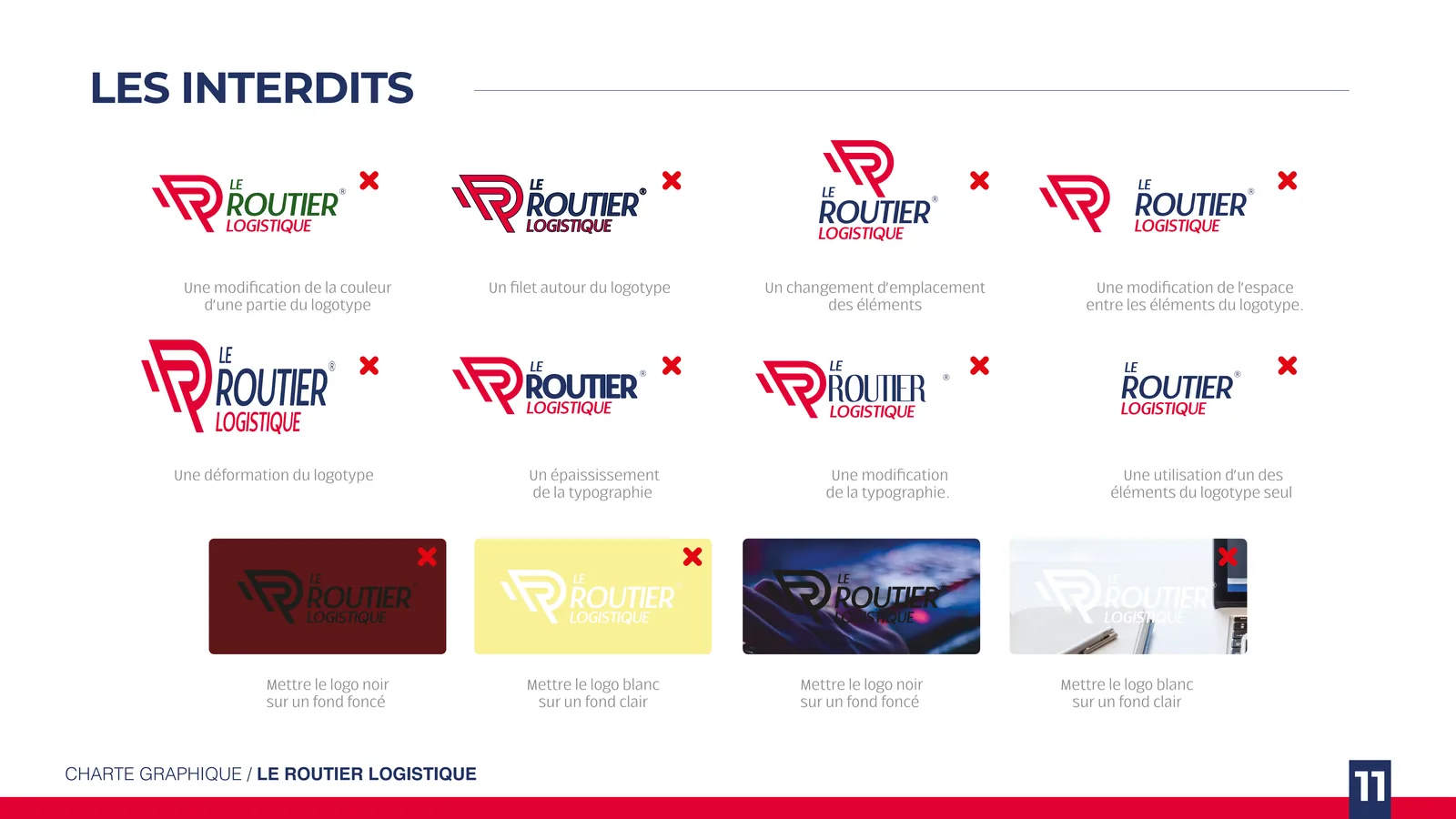 Les interdits du logo Le Routier Logistique