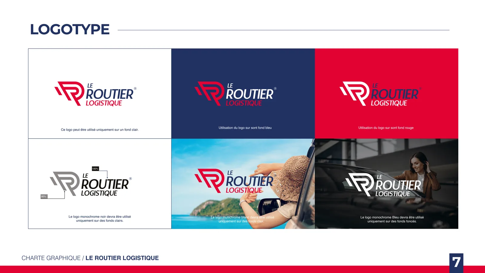Déclinaisons du logo Le Routier Logistique