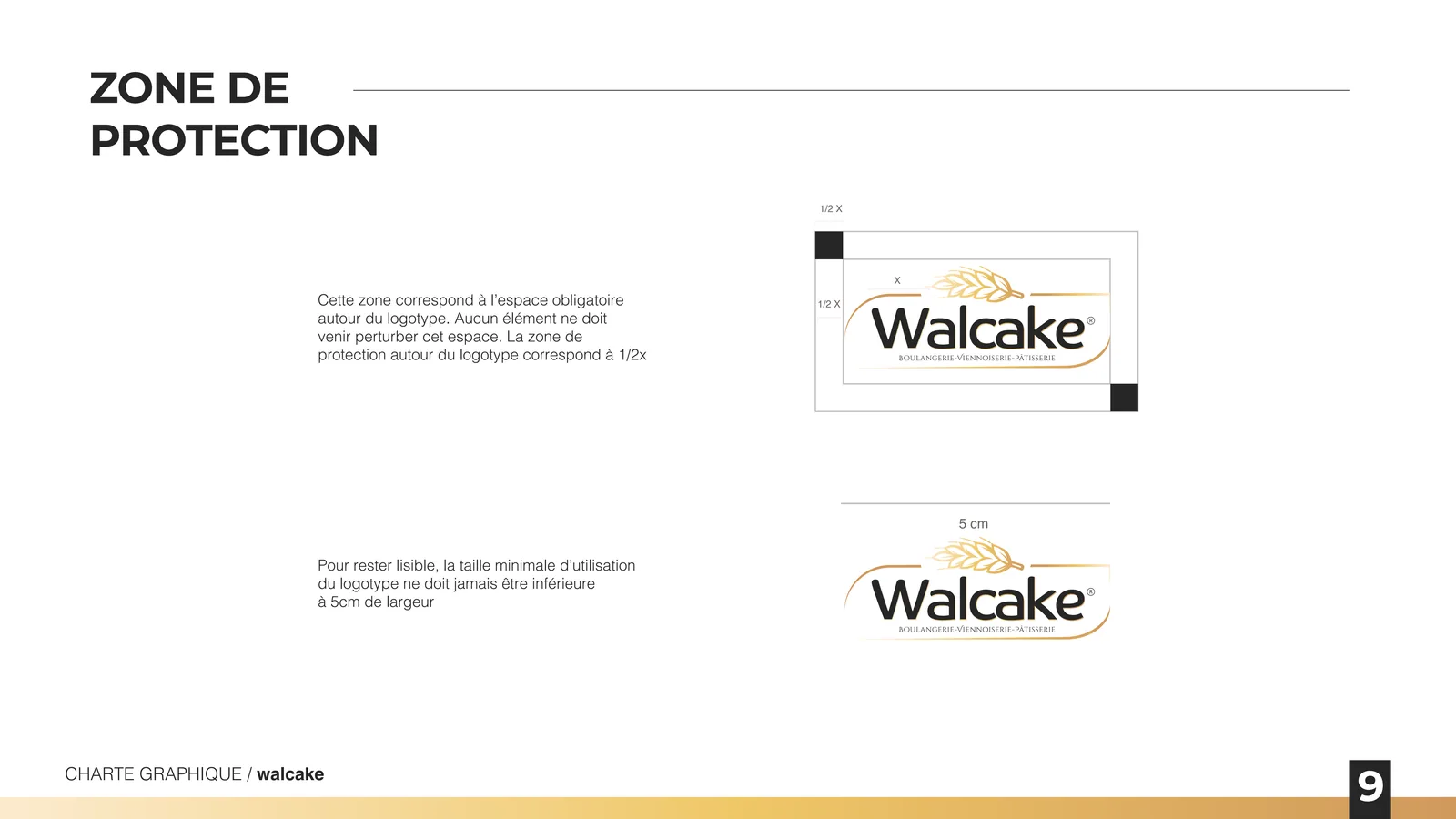 Zone de protection du logo Walcake