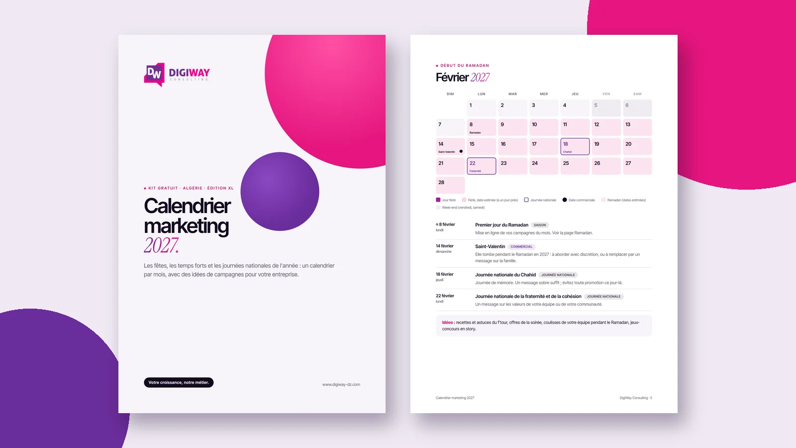 Aperçu : Calendrier marketing 2027 · édition XL