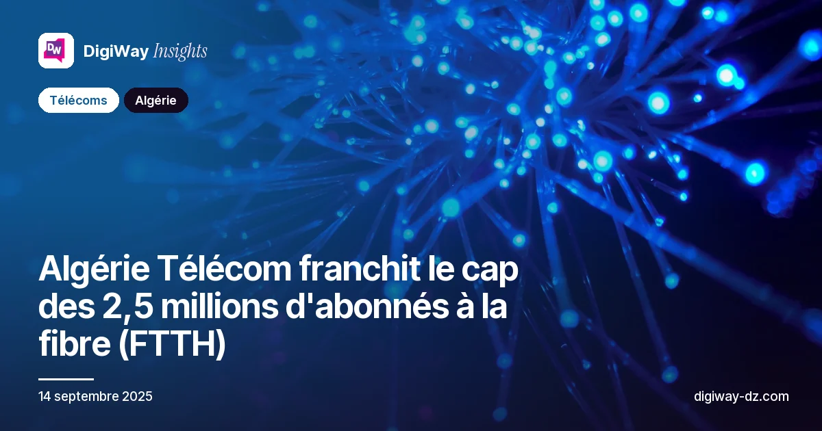 Algérie Télécom franchit le cap des 2,5 millions d'abonnés à la fibre (FTTH)