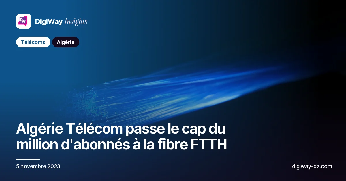 Algérie Télécom passe le cap du million d'abonnés à la fibre FTTH