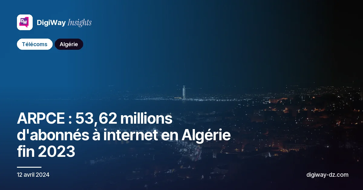 ARPCE : 53,62 millions d'abonnés à internet en Algérie fin 2023