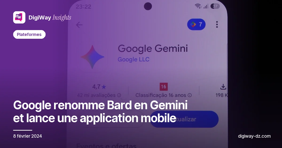 Google renomme Bard en Gemini et lance une application mobile