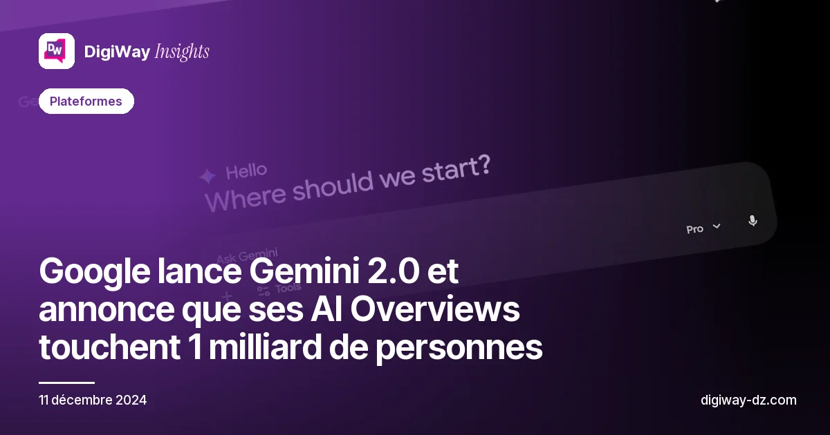 Google lance Gemini 2.0 et annonce que ses AI Overviews touchent 1 milliard de personnes