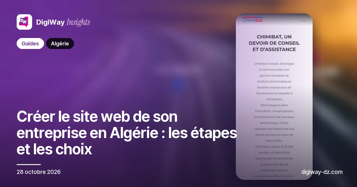 Créer le site web de son entreprise en Algérie : les étapes et les choix