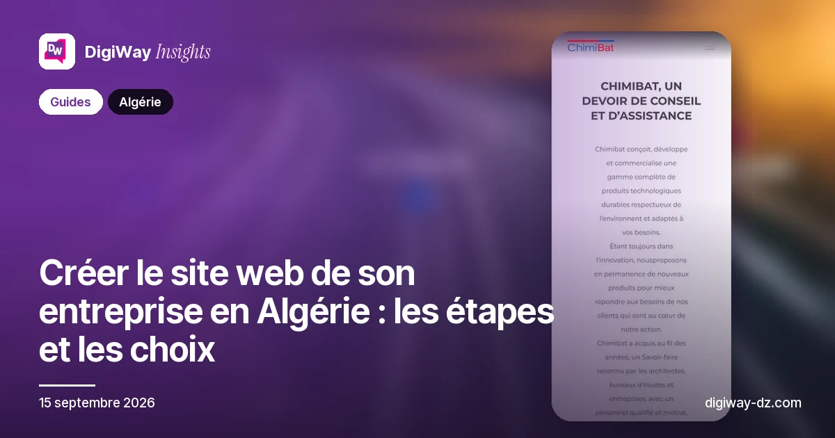 Créer le site web de son entreprise en Algérie : les étapes et les choix